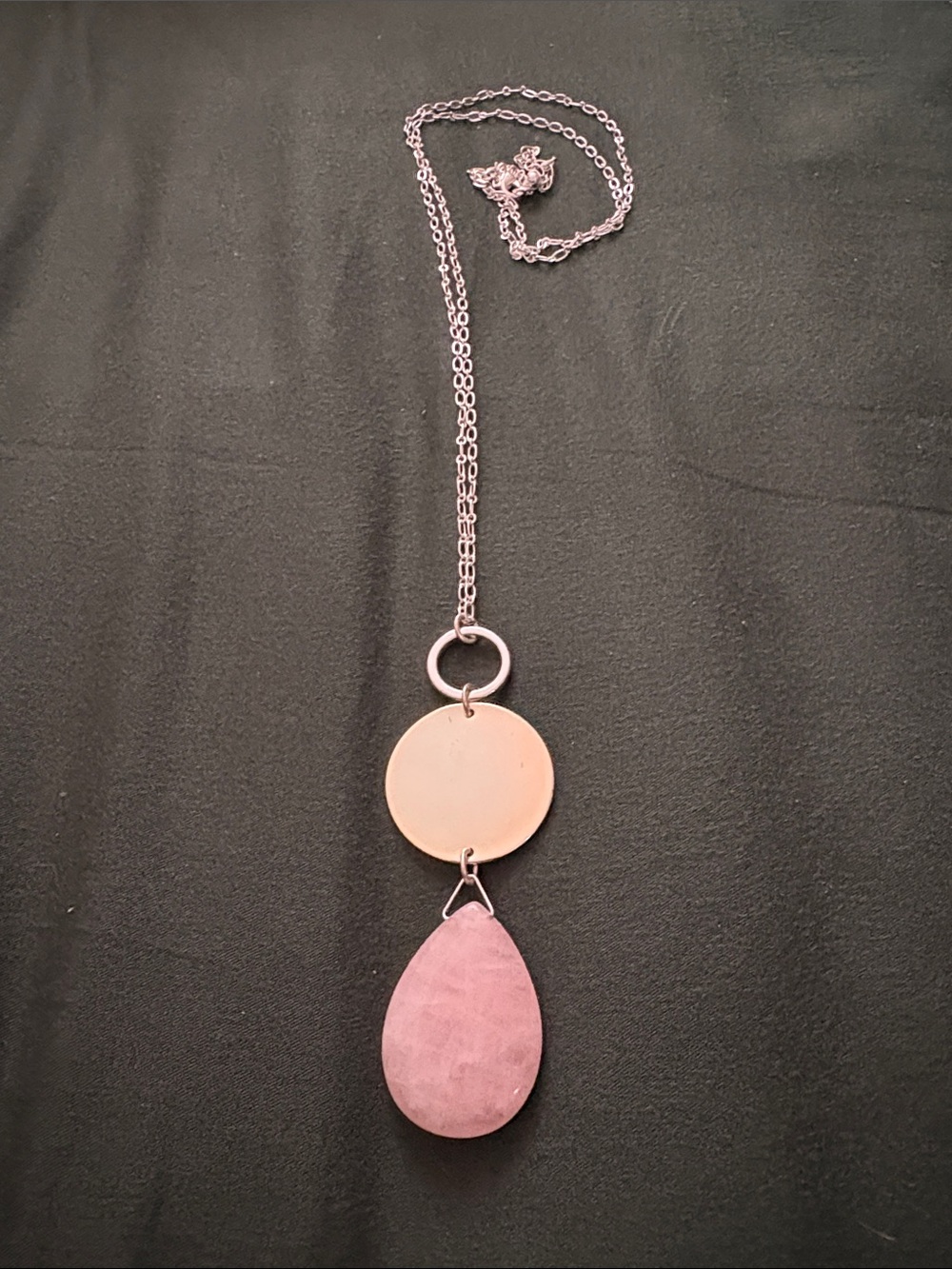 Women’s Long Pink Teardrop Pendant Necklace - Brand